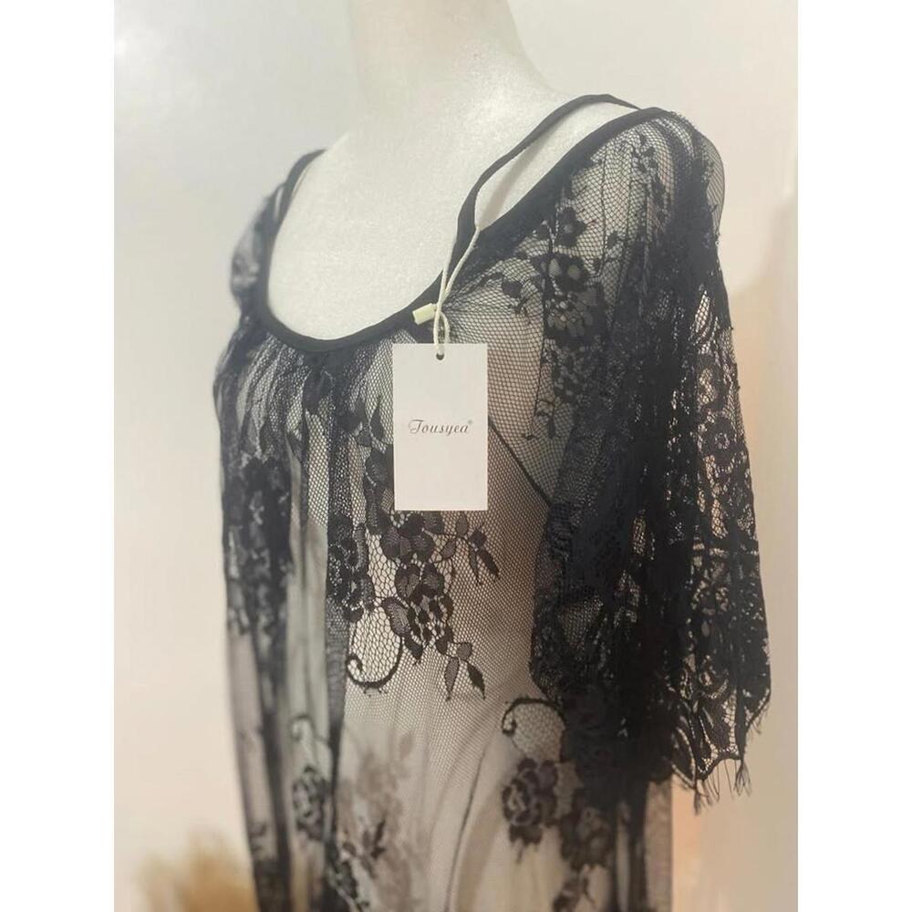 Elegant Black Lace Cover-Up by Tousya-Medium & Large-New (0034)